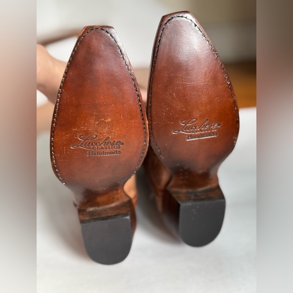 Women’s Lucchese Classics Boots size 6 Distressed Tan Brown Leather Handmade USA - Picture 6 of 15
